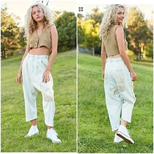 FREE PEOPLE NORTH STAR BANDANA PATCHED HAREM JEANS